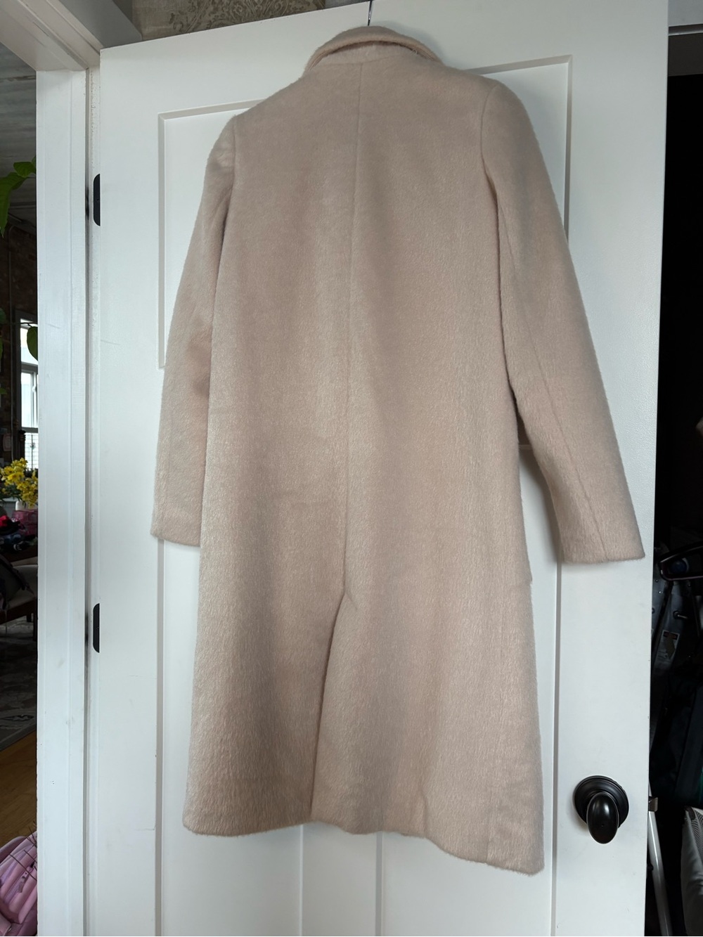 Everly Women’s Cream Colored Long Wool-Blend Coat Size Small - Picture 9 of 15